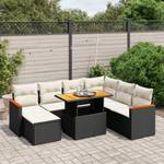 Gartensitzgruppe K909(8-tlg) Schwarz - Massivholz - 69 x 62 x 55 cm