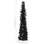 Pop-up-Weihnachtsbaum 3002784 Schwarz - 25 x 120 x 25 cm