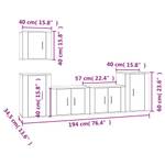 TV-Schrank 5er Set D196 Weiß - Holz teilmassiv - 35 x 40 x 57 cm