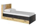 Bett Qubic 90 1S QB-12 Braun - Holzwerkstoff - 217 x 100 x 96 cm