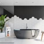 Étagère salle de bain avec 2 tiroirs Marron - Blanc - Bois manufacturé - 32 x 98 x 28 cm