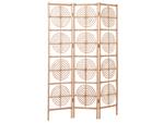 Paravent ALTAMURA Beige - Blau - Rattan - 117 x 180 x 2 cm