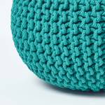 Runder Strickpouf 100% Baumwolle Grün