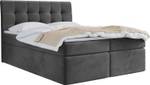 Boxspringbett mit Topper BELIZE Steingrau - Breite: 200 cm - H3