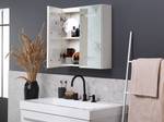 Armoire de toilette avec miroir TALAGAPA Argenté - Blanc - Bois manufacturé - 60 x 60 x 14 cm