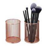 2x Pots à pinceau de maquillage modernes Cuivre