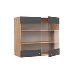 Glashängeschrank Fame-Line Anthrazit - Braun - 80 x 72 cm