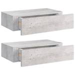 Elegante Schubladenregale - 2er Set Beton Dekor - Breite: 40 cm