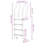 Schwimmbadleiter 3013324-4 Silber - Metall - 54 x 185 x 38 cm