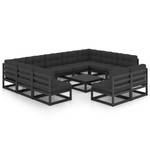 Salon de jardin 3009758-2 (lot de 12) Anthracite - Noir