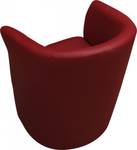 Sessel mit Kunstlederbezug Rot - Echtleder - 60 x 78 x 65 cm