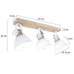 Strahler, Spots & Aufbaustrahler Fer / Pin - 3 ampoules - Marron - Blanc