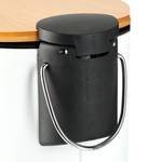 Bad Mülleimer 3 l mit Bambusdeckel Braun - Weiß - Bambus - Metall - Kunststoff - 17 x 23 x 23 cm