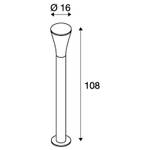 Wegeleuchte Alpa Cone Grau - Metall - 8 x 108 x 8 cm