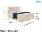 Boxspringbett Dico Beige - Breite: 160 cm - H3