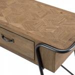 Console 2 tiroirs plateau sapin Marron - En partie en bois massif - 40 x 80 x 122 cm