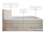 Boxspringbett DETROIT Beige - Breite: 180 cm - Wendbar H2/H3