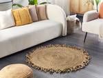 Tapis tressé ZONGULDAK Beige - Fibres naturelles - 120 x 120 x 1 cm