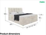 Boxspringbett Drago Creme - Breite: 140 cm - H3