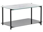 Table basse GLOSTER Noir - Blanc - Verre - 77 x 40 x 47 cm