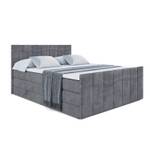 Boxspringbett MOETI-Z KING Steingrau - Breite: 180 cm