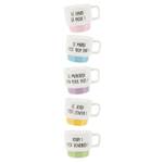 Coffret de 5 tasses pour la semaine Blanc - Porcelaine - 8 x 25 x 10 cm