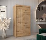 Armoire à portes coulissantes york Imitation chêne - Largeur : 100 cm - 2 porte