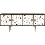 Buffet Terrazzo Blanc - Métal - 183 x 77 x 41 cm