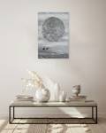 Acrylbild handgemalt Silver Moon Grau - Silber - Massivholz - Textil - 60 x 90 x 4 cm