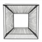 Quadratische Konsole Glasplatte Schwarz - Metall - 35 x 81 x 80 cm