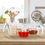 3-teiliges Messbecher Set aus Glas Rot - Glas - 16 x 11 x 21 cm