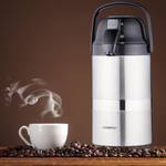 Kaffee Pumpkanne 2,2 Liter Schwarz - Grau - Silber - Glas - Metall - Kunststoff - 18 x 38 x 21 cm
