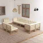 Salon de jardin (lot de 9) 3009799-2 Marron - Marron chevreuil - Blanc