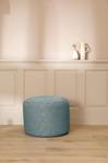 Pouf Hocker Sitzhocker Webstoff Ø 60cm Blau - Textil - 60 x 40 x 60 cm