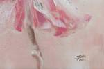 Tableau peint Butterfly Ballerina Rose foncé - Bois massif - Textile - 80 x 80 x 4 cm