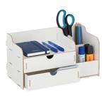 Organiseur bureau avec tiroirs Blanc