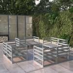 Garten-Lounge-Set Grau - Massivholz - Holzart/Dekor - 70 x 67 x 70 cm