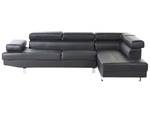 Ecksofa NORREA Schwarz - Silber