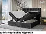 Boxspringbett Aston Schwarz - Breite: 140 cm - H4