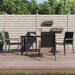 Gartenstuhl 3187085 (4er Set) Schwarz - Metall - Textil - 55 x 90 x 61 cm