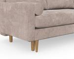 Esme Schlafsofa mit Chaiselongue Beige - Braun - Holzwerkstoff - Massivholz - Textil - Holzart/Dekor - Holz teilmassiv - 232 x 86 x 160 cm