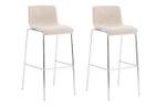 Tabouret de bar Hover Lot de 2 Blanc crème - Argenté