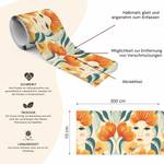 Bande Décorative VISAGES Fleurs Feuilles Beige - Vert - Orange - Papier - Textile - 10 x 300 x 300 cm