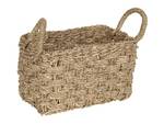 Aufbewahrungsbox HOIAN 3-tlg Beige - Blau - Naturfaser - 14 x 14 x 24 cm