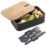 Lunchbox ENVIRO mit Besteck, Kunststoff Grau - Kunststoff - 12 x 7 x 20 cm