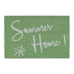 Fußmatte Kokos Summer Home Grün - Silber - Naturfaser - Kunststoff - 60 x 2 x 40 cm