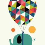 Tableau enfant hot air balloon jumbo 40 x 60 cm