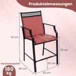 Gartenstühle ZB33852DQ-4DE (2er Set) Rot - Metall - 62 x 114 x 66 cm