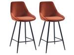 Tabouret de bar MASURIE Lot de 2 Brun rouge