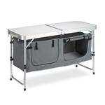 Campingtisch klappbar Grau - Silber - Holzwerkstoff - Metall - Textil - 120 x 70 x 47 cm